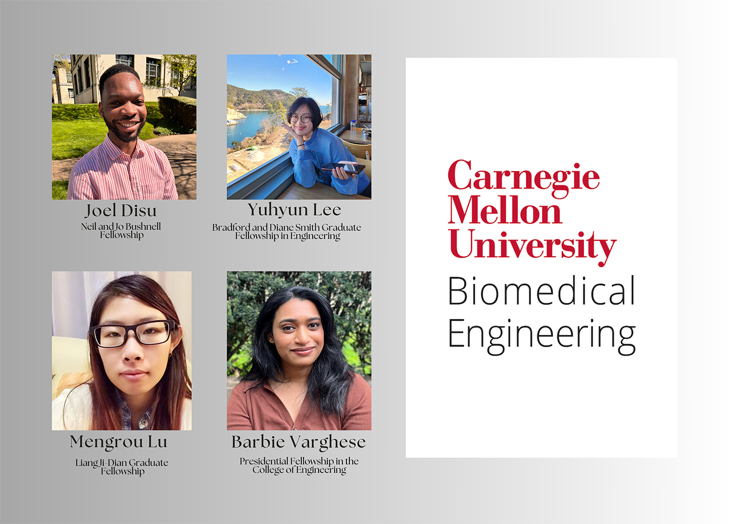 Four BME Students Honored with 2024-25 College of Engineering Fellowships